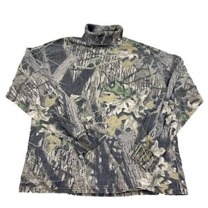 Vintage Mossy Oak Camo Shirt Women XL Break Up Long Sleeve Turtle Neck 90s